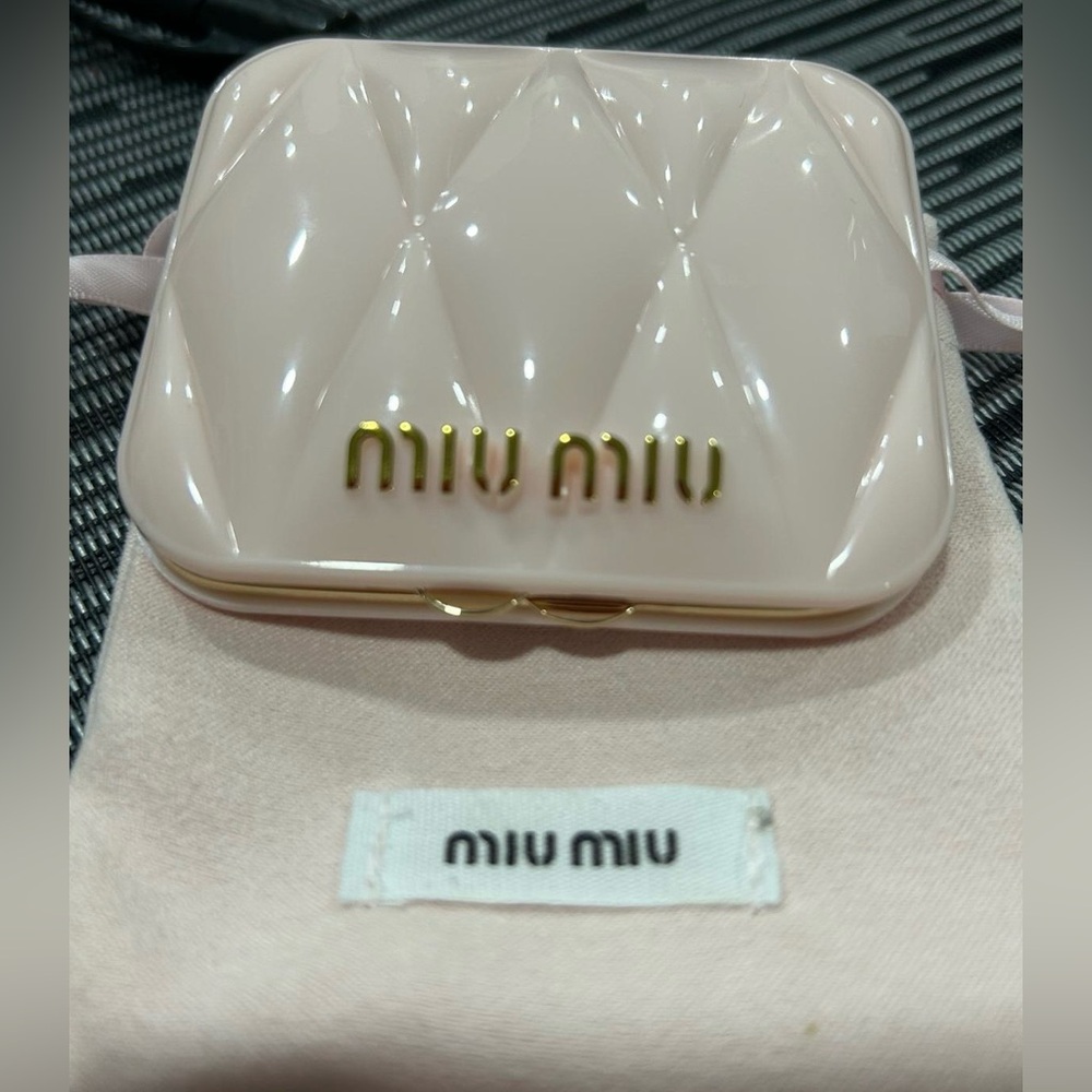 Miu Miu Blush Quilted Case with Gold Detail